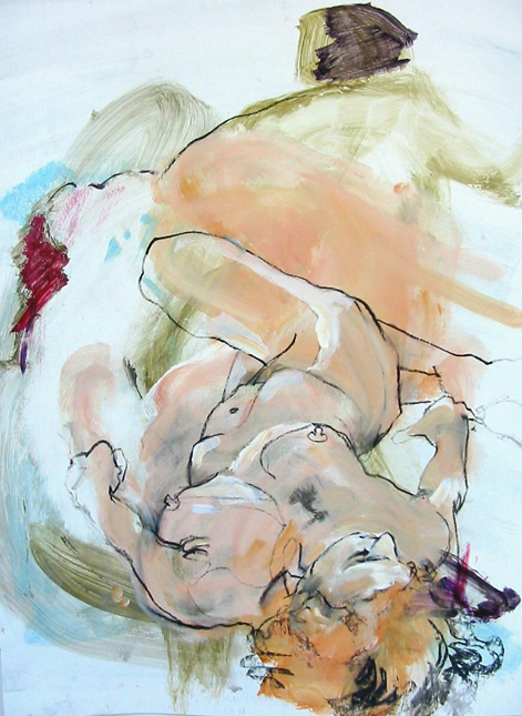 modelschets, 60-45, acryl en krijt op karton 2010.jpg