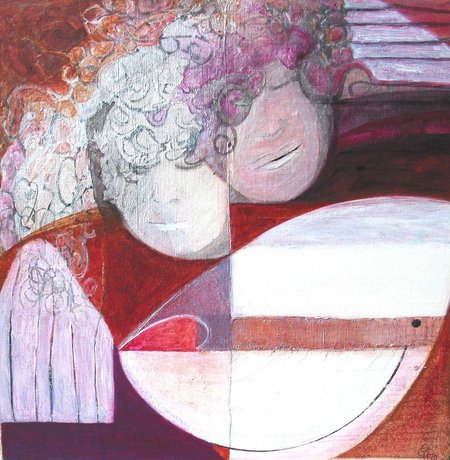 Persephones kind, 60 x 60, acryl en inkt op doek.jpg