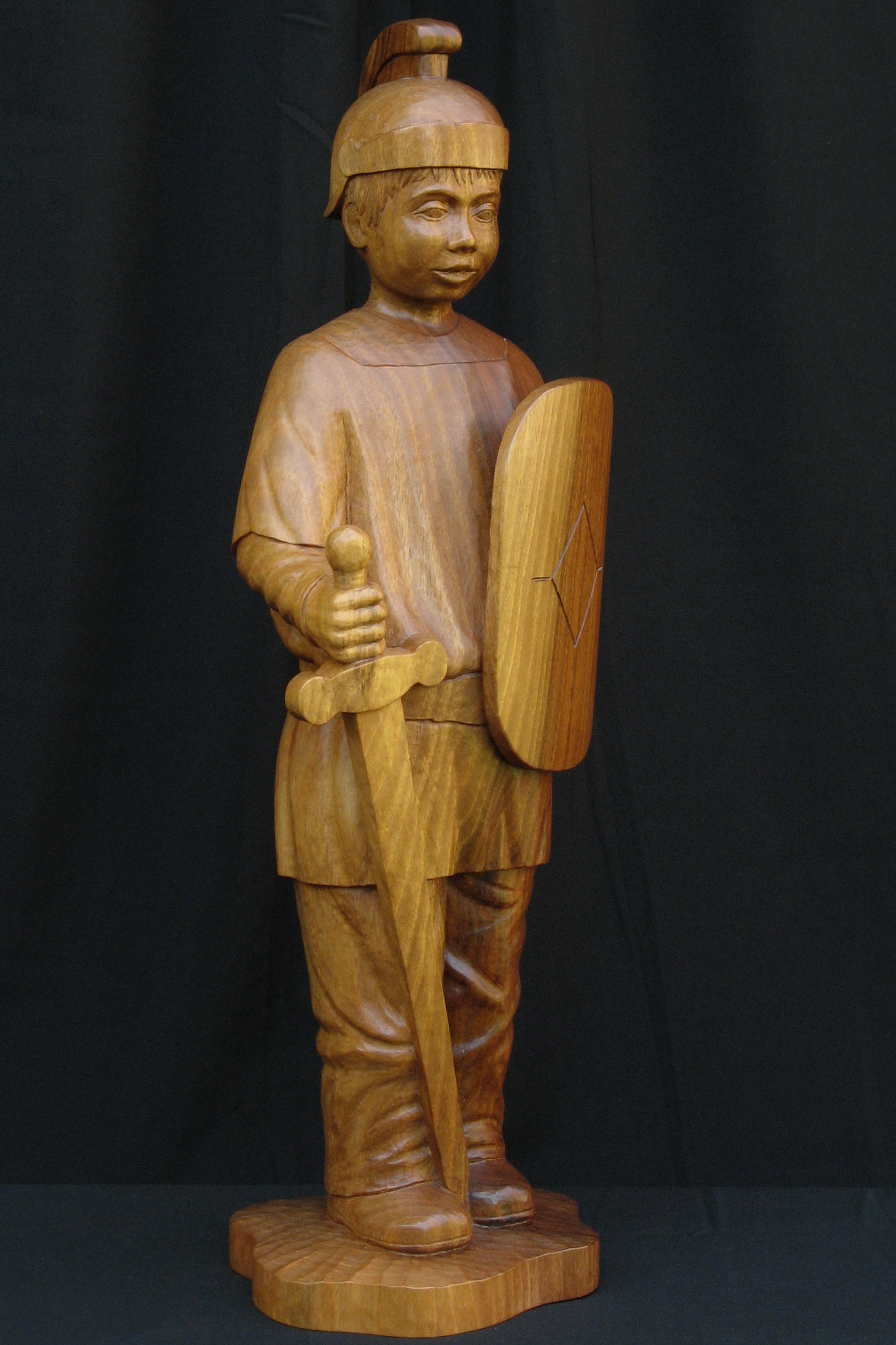 Human Wood Sculpture, child, boy, rightside