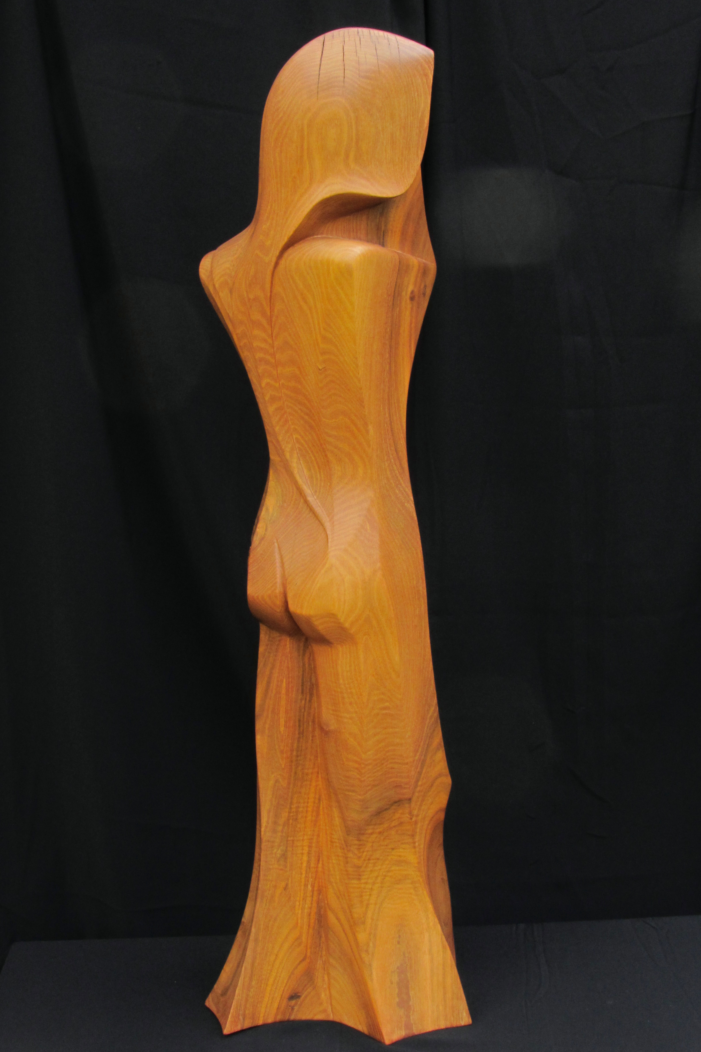 Dorma, human wood sculpture, female, rightside