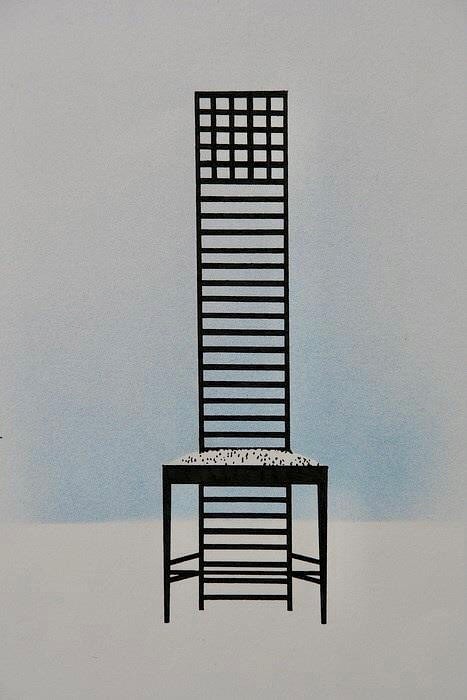 Gert de Goede chair Mackintosh illustratie airbrush illustration art design 