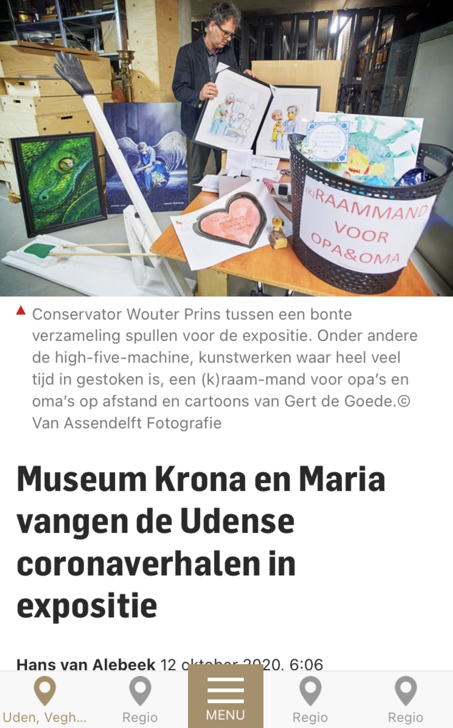 museum KRONA Uden Maria van het nieuwe normaal covid-19 Corona expositie
