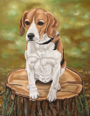 dierenschilderij hond in opdracht
