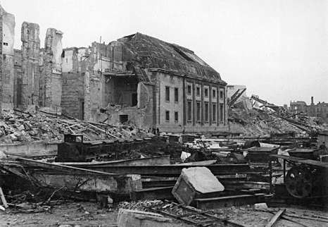 Berlijn, Nieuwe Rijkskanselarij. 1950 ruïne