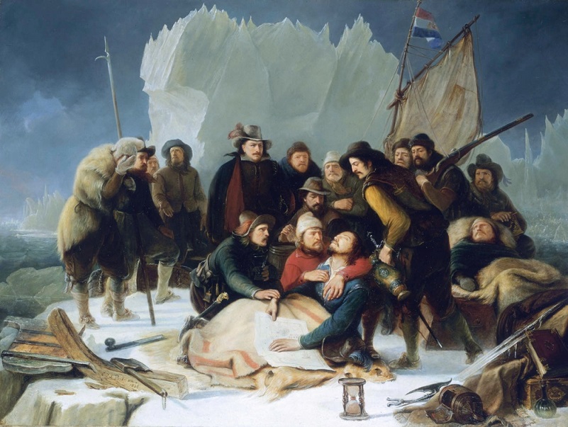 De dood van Willem Barentz op 20 juni 1597, schilderij door Christiaan Julius Portman.