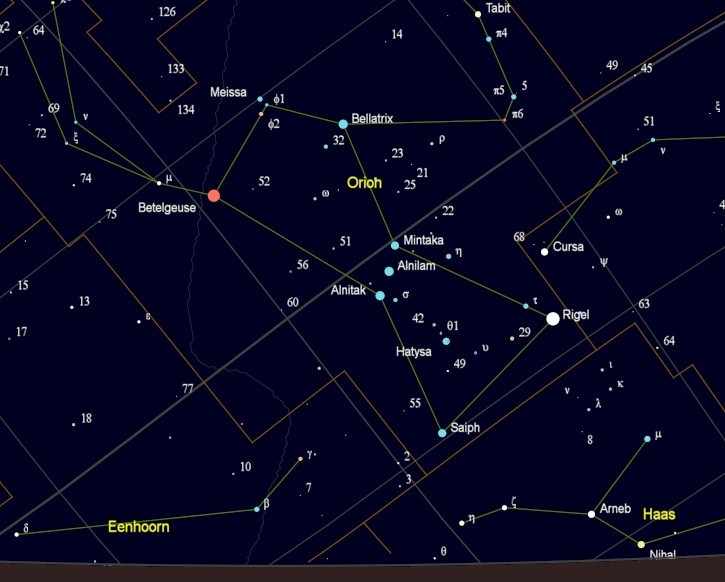 Orion en Betelgeuze