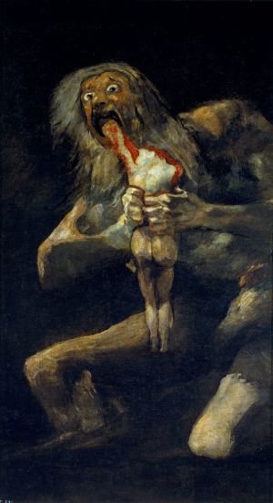 Saturnus verslindt een van zijn zonen - Francisco Goya