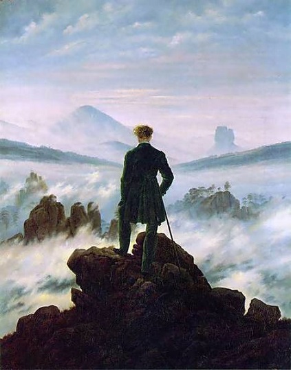 Wandelaar boven de nevelen Casper David Friedrich