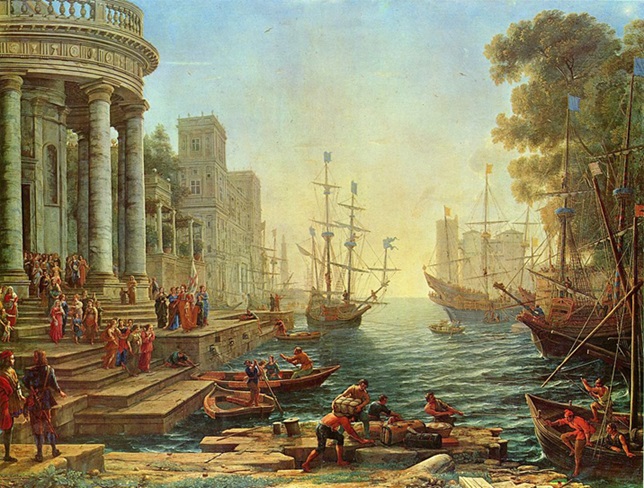 Claude Lorrain - Haven met de inscheping van de heilige ursula. 1641