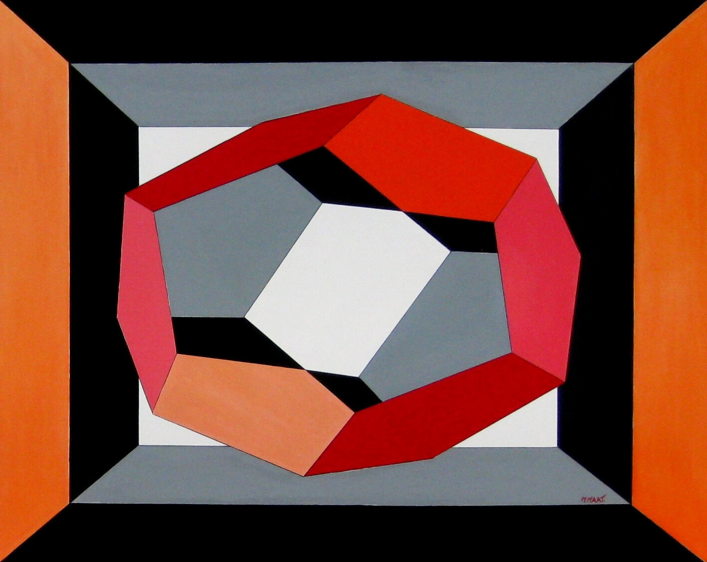 Schilderij Islamitische geometrie design no.2 Diamant van Monica Maat. Eén van de twee werken waarop de compositie Allegro Brillante is gemaakt.