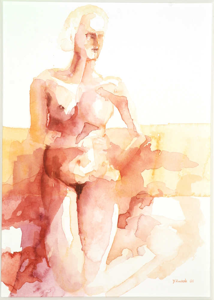 Model rood (2001), aquarel 25x30 cm