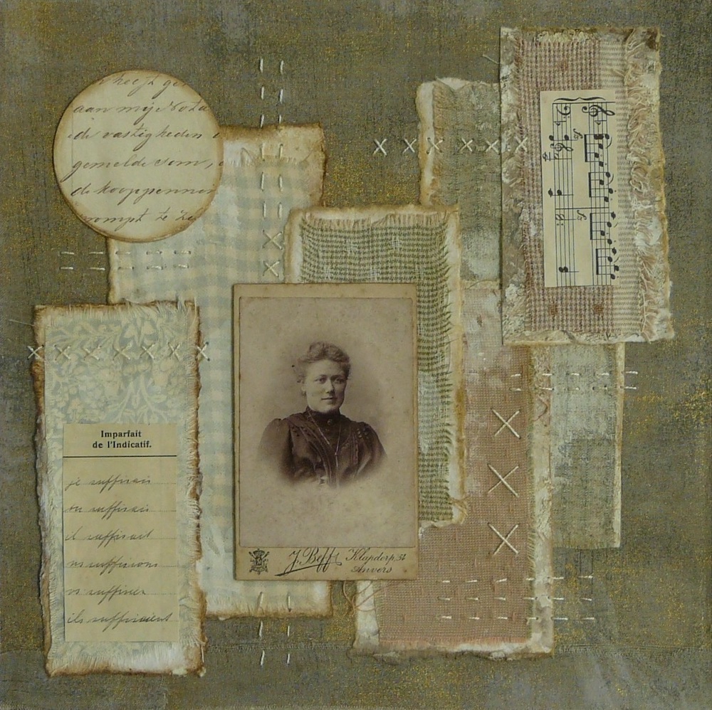 Portret (papier en stof) 2 - Astrid van Kampen