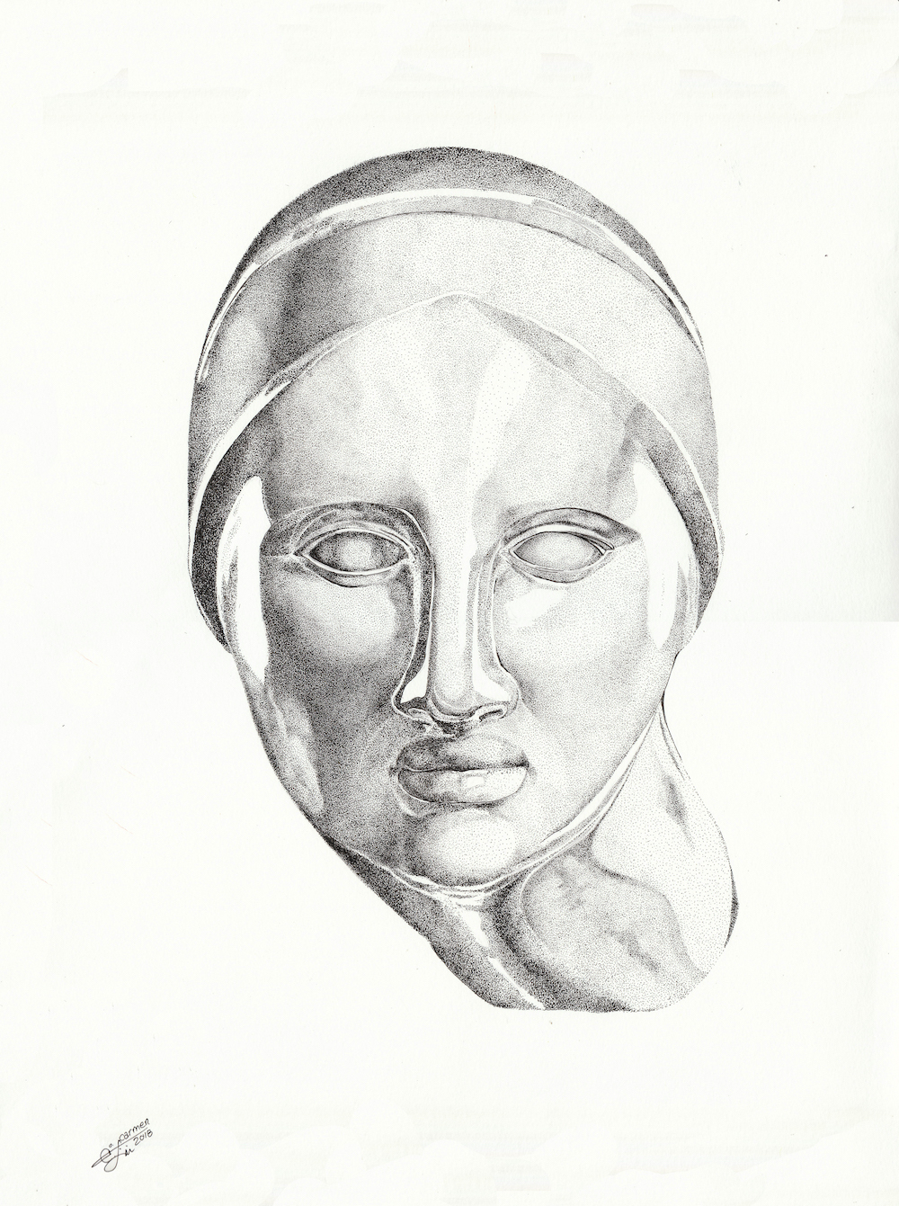 VENUS, 2019 pentekening (pointillisme techniek), 30 x 40 cm - Carmen Todita