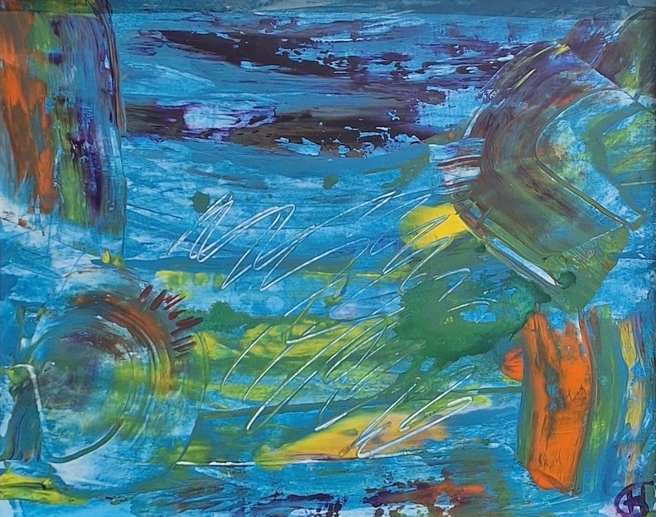 Abstract Blauw - Hetty van Gool