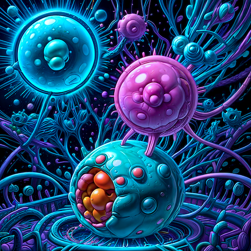 Protoplasm single cell, 01 40x40cm print op acryl-glas