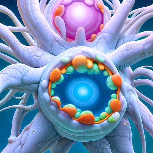 Protoplasm single cell, 01 40x40cm print op acryl-glas02