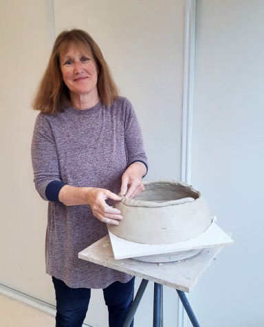 Margriet Blom aan het werk